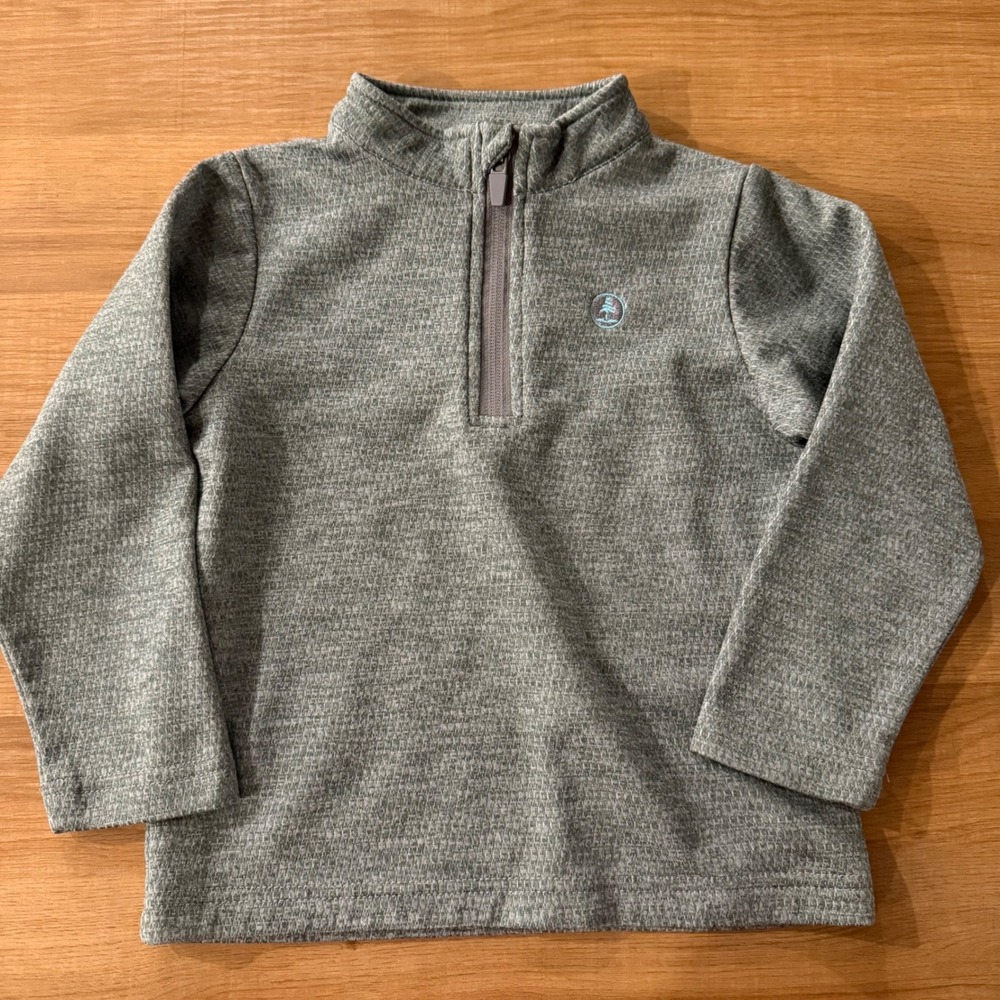 Garb Kids Gray Blue Heather Quarter Zip‎ Pullover Performance Size 2-3Y UPF 50+